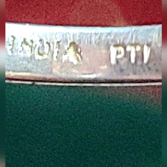 PTI Sterling Silver Large Green Stone Cocktail Ring Oval Size 9.75 Handmade - Picture 8 of 8